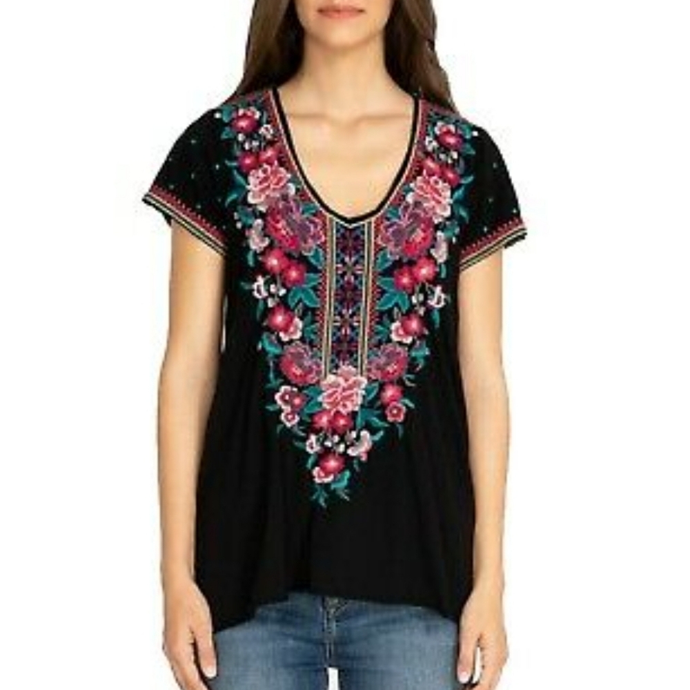 Johnny Was Analiesse Drape Top. Size Large